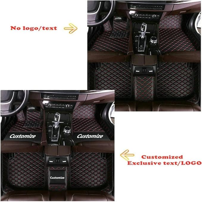 Custom Making Car Floor Mats Protection Pads for 99% Sedan/Coupe/Hatchback/SUV/Pickup Men Women Car Floor Mats Coverage Pads Anti-Slip Leather Floor Lining (Black Beige)