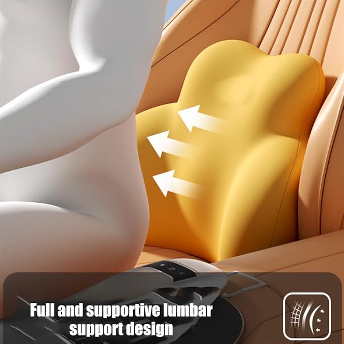 Car Lumbar Support Pillow for Mercedes-Benz C118 CLA-Class 2019-2022 2023 2024 2025 2026 Memory Foam Back Support Cushion Breathable Car Seat Lumbar Pad Accessories,Dark Gray