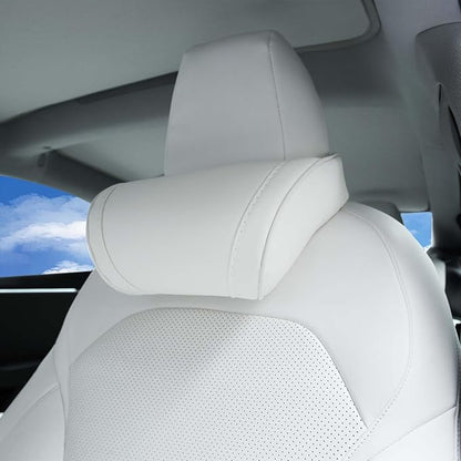 Car Neck Pillow for Tesla Model 3 Model Y Model S Model X Cybertruck Accessories Memory Foam Ergonomic Design Comfortable Headrest Cushion, 1 Piece, White