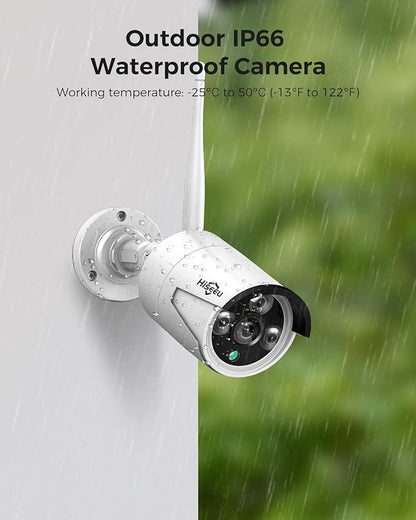 Hiseeu 100ft WiFi Pro Security Camera System, 16CH 4K NVR Kit, Wired Plug-in