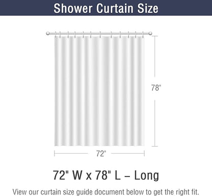 Gibelle Long Shower Curtain 72 x 78, Tall Grey Ombre Shower Curtain for Bathroom, Waffle Weave Fabric Shower Curtain Set with Hooks, Water Repellent, Machine Washable