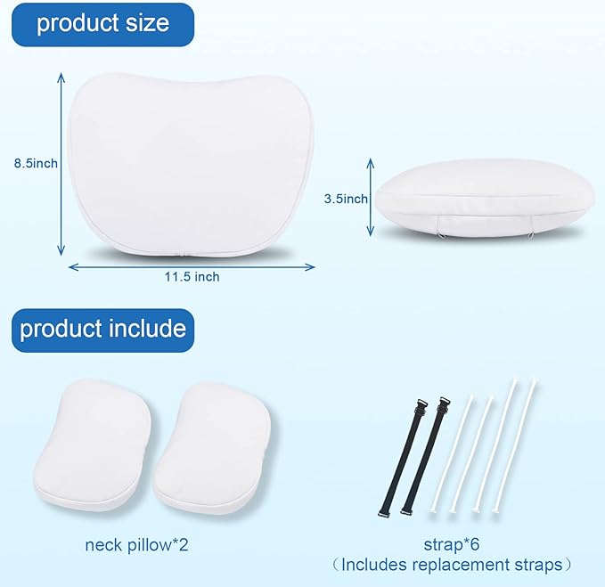 2 Pack Car Headrest Neck Pillow Fits for Tesla Model 3 Model Y S X & Cybertruck Accessories,Car Seat Pillow Head Neck Rest Cushion(Upgrade White)