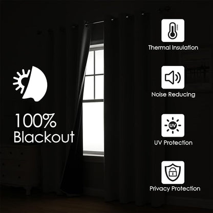 ChrisDowa 100% Blackout Curtains