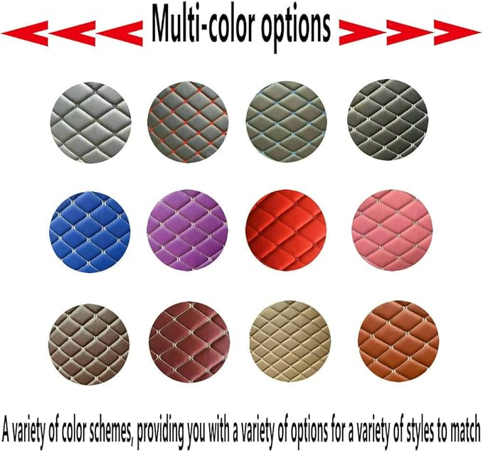 KaiLaiCarCustom Automotive Car Floor Mats for 99.99% Sedan SUV Sports Car Men Women Protection Full Coverage Pads Anti-Slip Leather Floor Lining (Beige Mat Beige Line, A - Diamond)