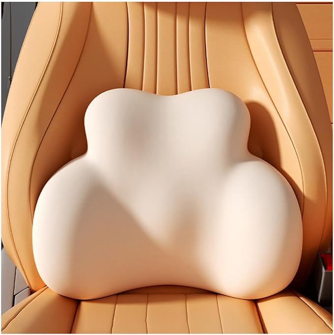 Car Lumbar Support Pillow for BMW iX2 2025 Memory Foam Back Support Cushion Breathable Car Seat Lumbar Pad Accessories,Beige