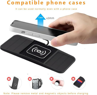 Wireless Charging Pad for Car for Mazda CX-3 CX-5 CX-30 CX-50 CX-7 CX-9 CX-70 CX-90 MX-30 Tribute 2001-2026, DIY Trim-to-Fit Slim Non Slip Fast Charger Car Wireless Charging Pad 30CM Cable