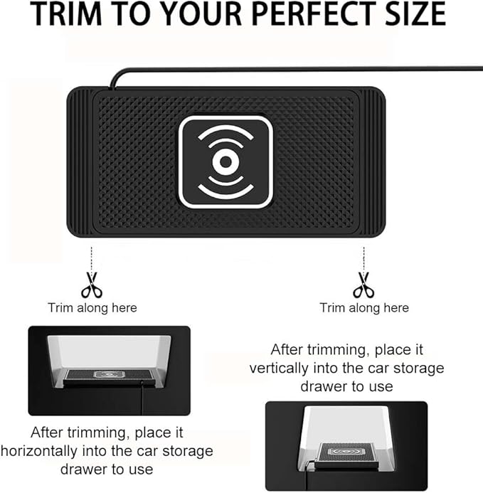 Wireless Car Charger Pad for Audi Q7 2007-2015 2017-2026, Type-C/USB 15W Car Wireless Charger Non-Slip Cordless Charging Mat Car Accessories,A-30cm USB Interface