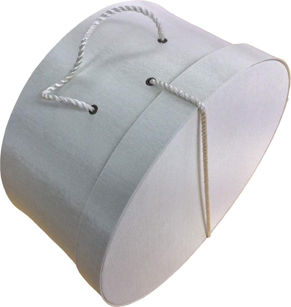 Sarah's Hat Boxes Classic Ivory Hat Box – 14.75" x 7.5" (Dia. x Ht.) Handmade in USA – Odorless Non-Toxic Adhesive, Cording Handle – Premium Storage for Hats & Accessories
