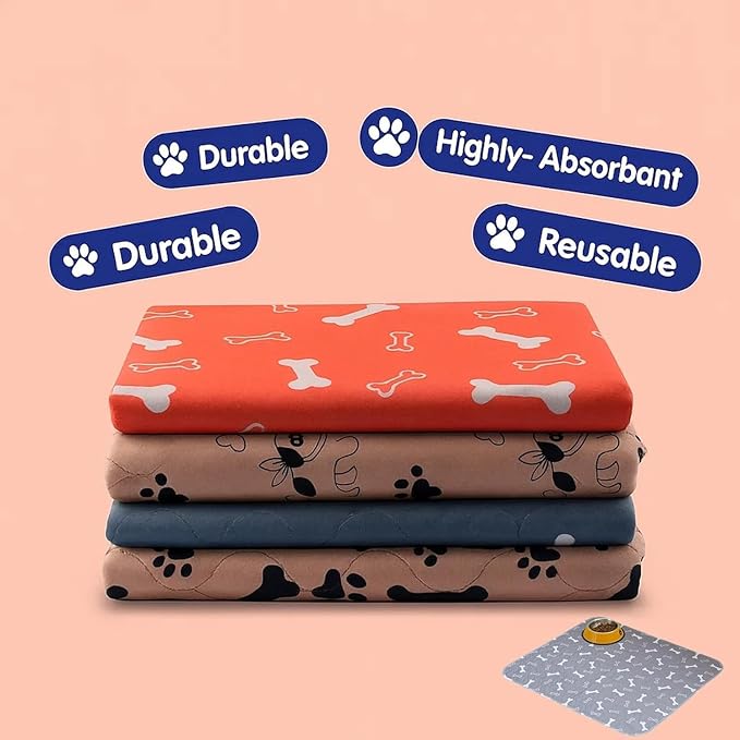 Puppy Pads with pheromones, 2026 Upgraded Washable Puppy Pads for Dogs & Cats, Pee Pad - Leak & Odor Waterproof, Non-Slip Base, Easy to Clean & Reusable (Brown-A, S: 15.7" × 23.6")