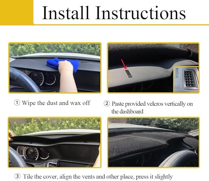 Dash Cover Mat Custom Fit for 2004-2006 Lexus RX330,2007-2009 RX350, 2006-2008 RX400h, Dashboard Cover Pad Carpet Protector with Cutout for Speaker (Black) F82