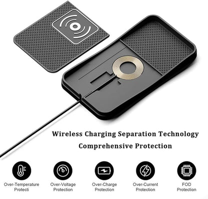 Car Wireless Charger Pad for Ford Explorer 2000-2026, Type-C/USB 20W Fast Wireless Car Charger Pad Non-Slip Cordless Charging Mat,B-30cm Cable USB Plug