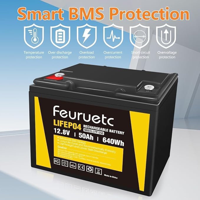 12V 50Ah LiFePO4 Lithium Battery