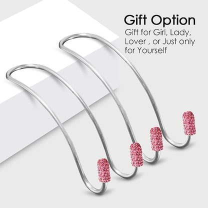 Guoord Pink Car Accessories for Women, 2 Pcs Hot Pink Car Decor Hooks for Purses and Bags, Durable Backseat Holder, Heart-Shaped Purse Hook Hangers, Storage Universal for SUV Truck & Van