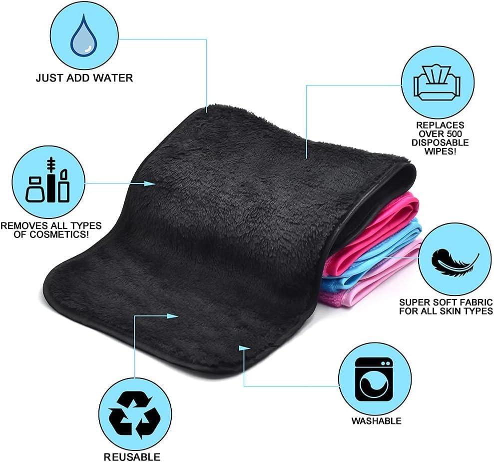 UWEME Makeup Remover Cloths 4 Pack: Reusable and Fast Dry Face Wash Cloth