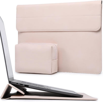 HYZUO 13 Inch Laptop Sleeve Case with Stand for 2025-2018 MacBook Air 13 M4 M3 M2 M1, 2025-2016 MacBook Pro 13 M2 M1, 13" iPad Pro/Air, Surface Pro 11/10/9, XPS 13, with Pouch, Apricot