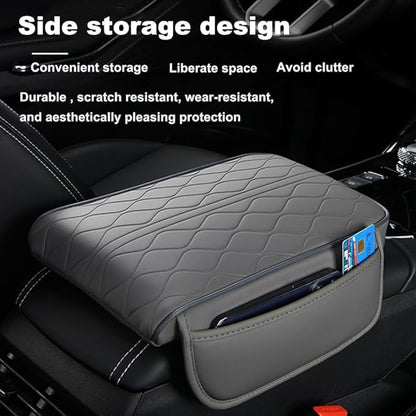 Center Console Armrest Cover Compatible with Kia K5 2021-2025 Leather Car Armrest Cushion Pad Protector Black Interior Accessories,Beige