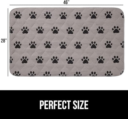 GORILLA GRIP Washable Puppy Pads, 46x28, Slip Resistant Dog Crate Mat, Waterproof Cloth Pee Pad for Training Puppies in Playpen, Reusable Pet Incontinence Blanket, Protects Sofa, Furniture, Floors