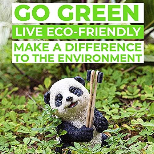 4 Count I Bamboo Toothbrush I Soft Bristles Best for Sensitive Gums I Charcoal I Vegan I Natural Wood I BPA Fee I Recyclable I Compostable I Biodegradable | Environmentally Friendly