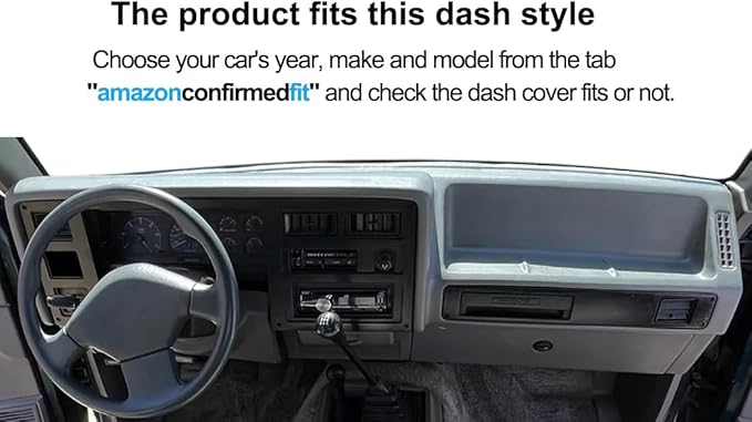 Dash Cover Mat Custom Fit for Dodge Dakota, Dashboard Cover Pad Carpet Protector F135 (Dark Gray)