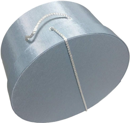 Sarah's Hat Boxes Classic Light Blue Hat Box – 18.5" x 9.5" (Dia. x Ht.) Handmade in USA – Odorless Non-Toxic Adhesive, Cording Handle – Premium Storage for Hats & Accessories