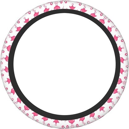 Flamingoes Art Pattern Universal Fit Steering Wheel Cover for Car, Truck, and SUV, Durable Steering Wheel Protection