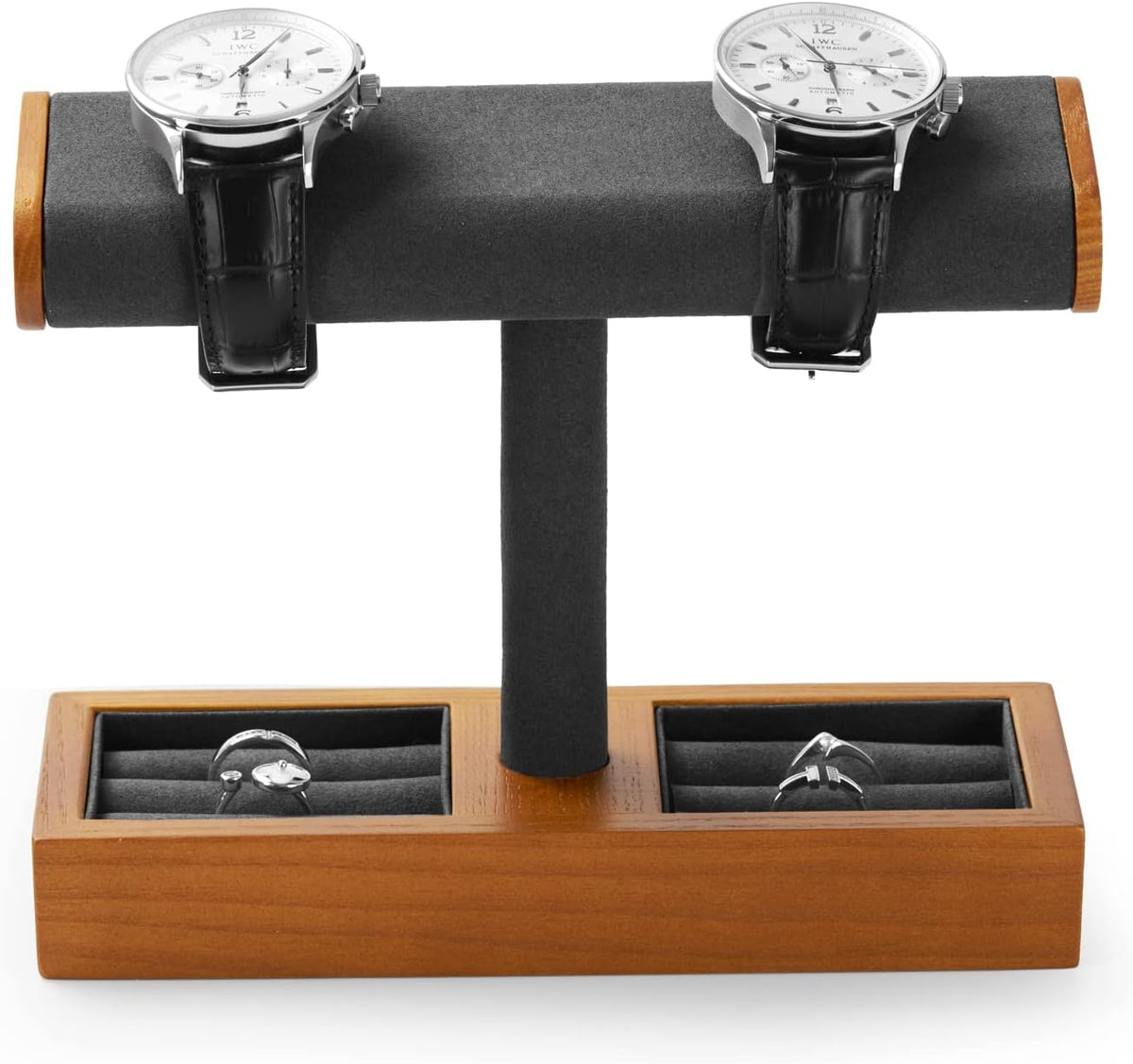 Oirlv Solid Wood Watch Display Stand T-bar Watch Stand for Men and Women Jewelry Accessory Organizer for Store and Home(SM19202)
