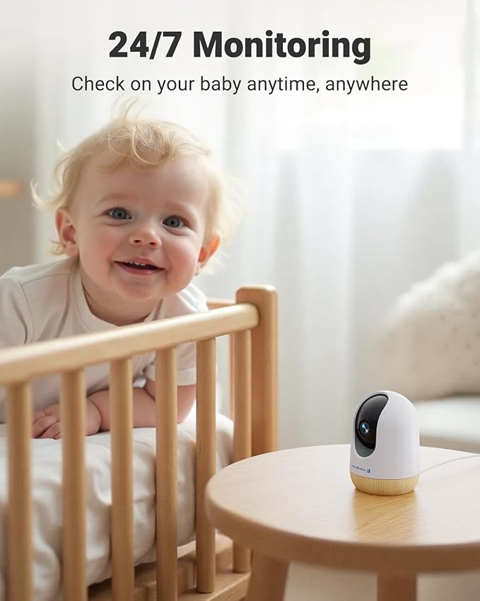 MUBVIEW 5MP Plug-in Indoor Security Camera no Subscription, 5/2.4G WiFi Pet Cam