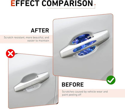 8 PCS Car Door Handle Scratch Protectors, Scratch-Proof Door Cup Protectors, Automotive Door Handle Paint Protective Film, Universal for Most Cars (Style 4)
