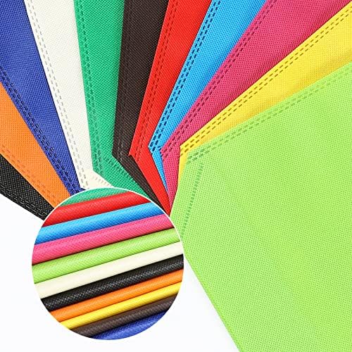 LOUHUA Reusable Gift Bag With Handles 22 Pcs Large Tote Bags Bulk 11 Colors for Shopping Groceries Birthday Party Favor Snacks DIY Painting Halloween Christmas Gift, 15 Inch ×13 Inch