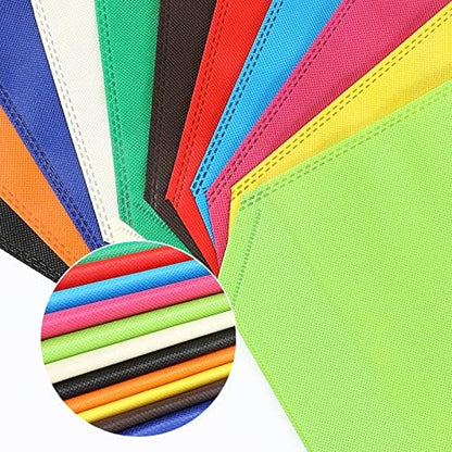 LOUHUA Reusable Gift Bag With Handles 22 Pcs Large Tote Bags Bulk 11 Colors for Shopping Groceries Birthday Party Favor Snacks DIY Painting Halloween Christmas Gift, 15 Inch ×13 Inch