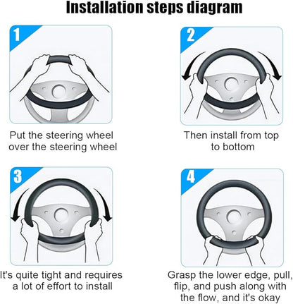 Bling Car Steering Wheel Cover, 15 Inch Elastic Stretch Crystal Rhinestone Vehicle Steering Wheel Protector, Anti-Slip Auto Interior Protective Cover, Universal for SUV RV Truck (Blue)