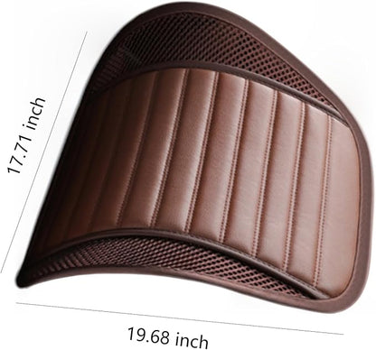Premium Car Interior Back Support - Versatile Lumbar Cushion for Driver Seat with Breathable Fabric and Adjustable Strap. (2, Brown)