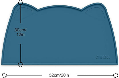 OHMO - Cat Food Mat, Silicone Pet Feeding Mat for Floor Non-Skid Waterproof Dog Water Bowl Tray, Easy to Clean Pet Placemat