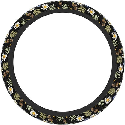 Wildflower Steering Wheel Cover for Men Women Universal Car Accessories 15 Inch Neoprene Auto Interior Decor
