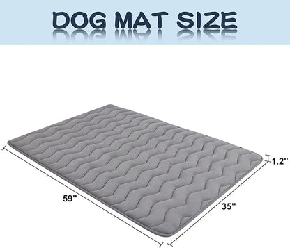 Bubble bear Dog Crate Mat - Upgraded Thick, Ultra Soft, Washable & Anti-Slip Kennel Pad for Small/Medium/Large Dogs, Dark-Hued to Hide Stains (59"x35")