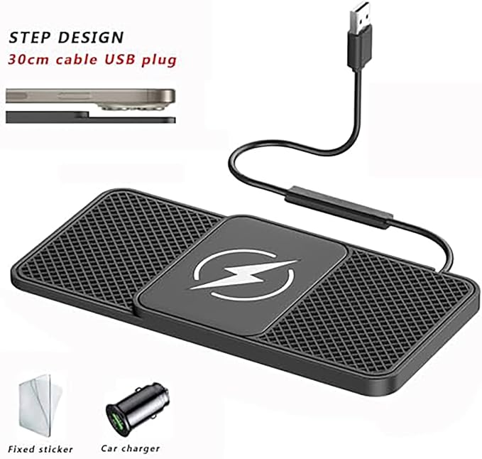 Wireless Car Charger Pad for 2021 Hyundai Kona I (Facelift 2020) 2021-2023,20W Fast Wireless Phone Charger Cell Phone Cordless Charging mat,Non-Slip Phone Charging,30cm Cable Type-C