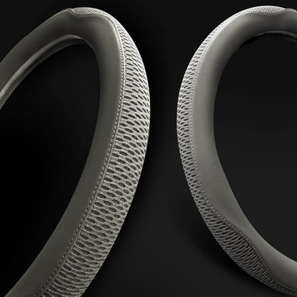 38cm Car Steering Wheel Cover, Universal 15 inch, Microfiber Breathable Ice Silk, Anti-Slip, Odorless, Easy to Install