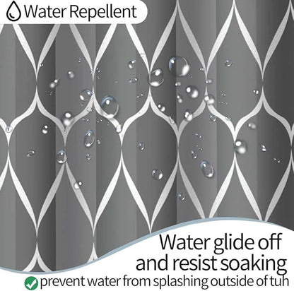 MCCKTIU Gray Modern Bathroom Shower Curtain - Waterproof Fabric, Machine Washable - 72 x 72 Inches