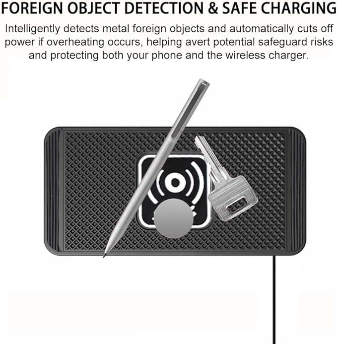 Wireless Car Charger Pad for BMW M1 M2 M235 M240 M3 M340, Type-C/USB 15W Car Wireless Charger Non-Slip Cordless Charging Mat Car Accessories, B-30cm Type-C Interface