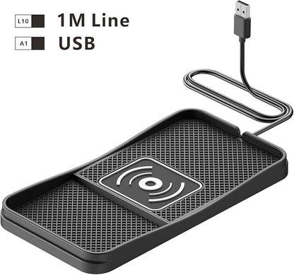 Car Wireless Charger Pad for Ford E150 Econoline 2000-2006, Fast Car Wireless Charging Pad for Car Center Console, Non Slip Charging Mat,1M-USB