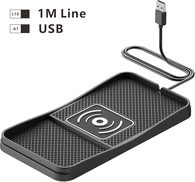Car Wireless Charger Pad for Hyundai Veloster 2012-2017 2019-2022, Fast Car Wireless Charging Pad for Car Center Console, Non Slip Charging Mat,1M-USB