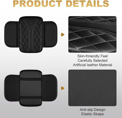 Center Console Cover Fit for Tacoma Scratch & Wear Resistant Waterproof Middle Console Cover with 2 Storage Bags(Black)