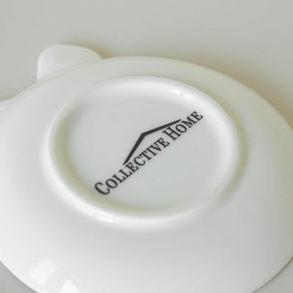 COLLECTIVE HOME - Personalized Initial Ceramic Jewelry Tray with Bow, Christmas Gift Ideas for Women, Small Gift for Girlfriend Wife, Ring Holder, Earrings Dish, Birthday Gift for Her (V)