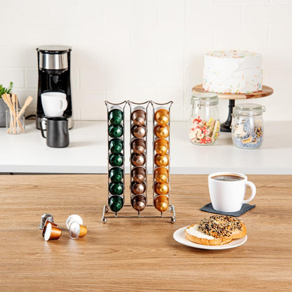 Restaurantware Restpresso 6.5 x 3.7 x 10.4 Inch Coffee Capsule Holder 1 Durable Pod Stand - Holds 42 Nespresso Capsules 4 Raised Legs Iron Espresso Pod Organizer Pods Not Included