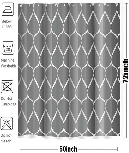MCCKTIU Gray Shower Curtain Grey Modern Bathroom Shower Curtain Waterproof Fabric Machine Washable Shower Curtains 60 x 72 Inches
