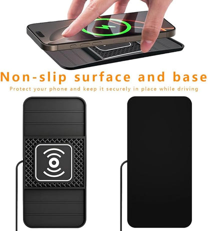 Wireless Charging Pad for Car for Kia K5 2021-2026, DIY Trim-to-Fit Slim Non Slip Fast Charger Car Wireless Charging Pad 30CM Cable,A&30cm Type-C Plug Cable