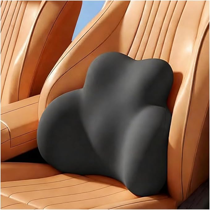 Car Lumbar Support Pillow for Audi A3 8L 1996 1997 1998 1999 2000 2001 2002 2003 Memory Foam Back Support Cushion Breathable Car Seat Lumbar Pad Accessories,Dark Gray