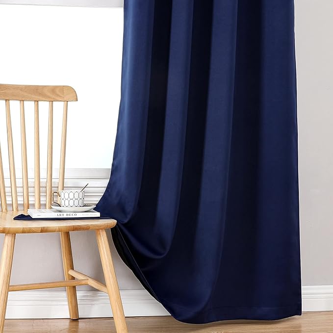 ChrisDowa 100% Blackout Curtains 102 inch Long