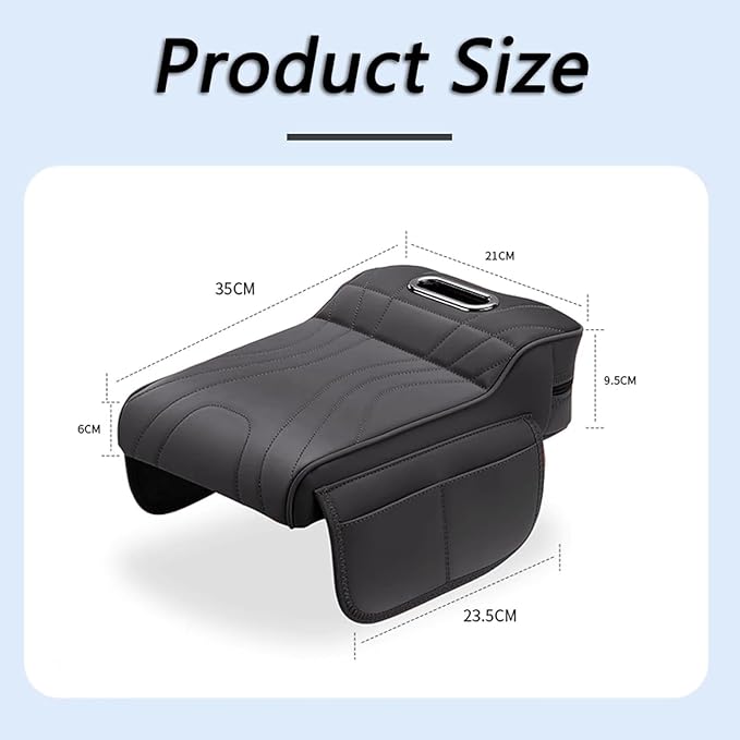 Car Center Console Cover for Lexus RX 350 2021-2023, Memory Foam Arm Rest Cushion Pad Waterproof Non-Slip Universal Interior Accessories with Pocket and Tissue Box,Brown