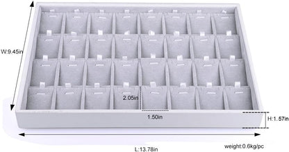 Oirlv Velvet Stackable Jewelry Tray 32 Grids Pendant Organizer Display Showcase Jewelry Storage Trays